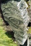 Pictish carved stone with crescents, Inverurie Old Kirkyard, 