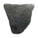 one of 30 bull stones which ringed the Pictish promontory fort